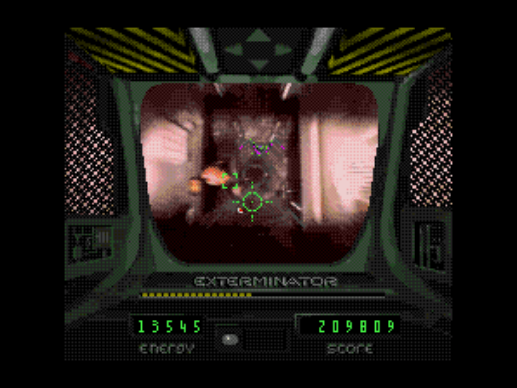 Sewer Shark explosions and crosshair the player enters narrow tunnel