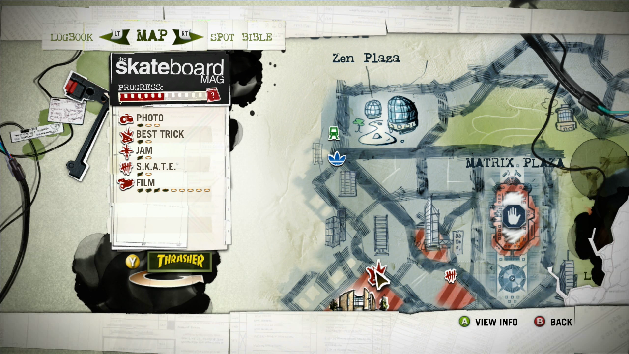 Skate Xbox 360 gameplay map