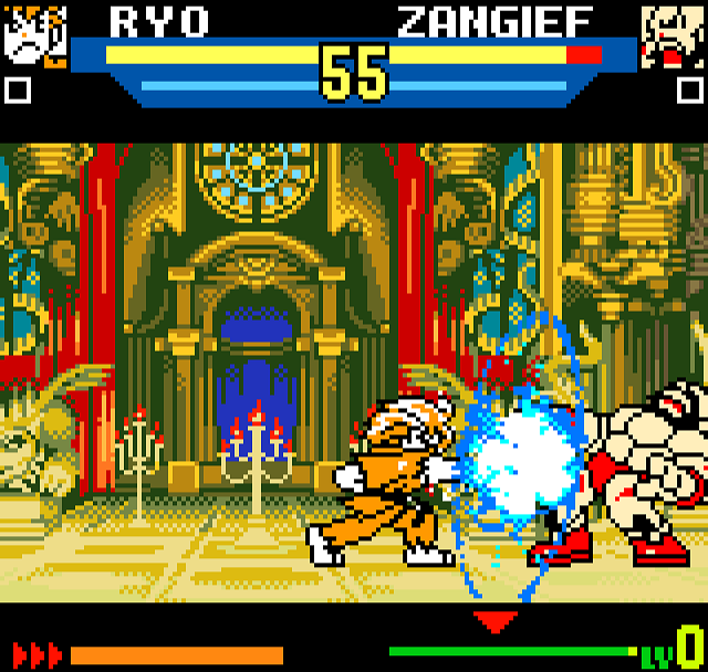 SNK vs Capcom Neo Geo Pocket Ryo attacks Zangief