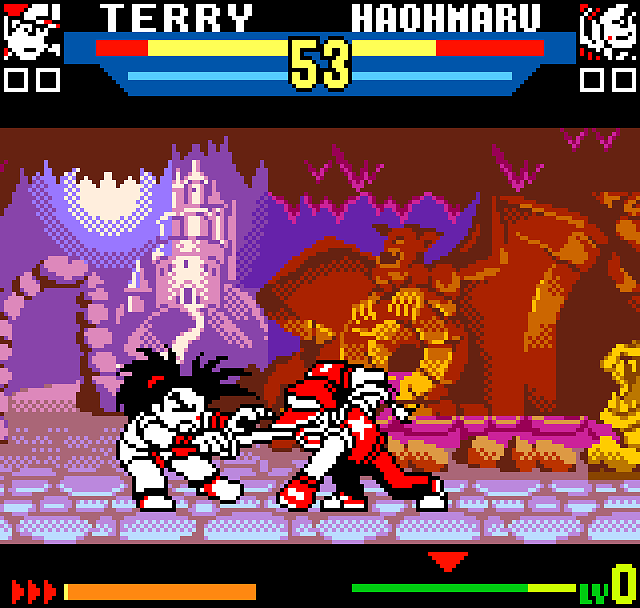 SNK vs Capcom Neo Geo Pocket Terry battling Haohmaru