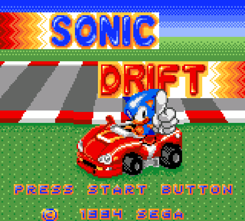 Sonic Drift SEGA Game Gear title screen
