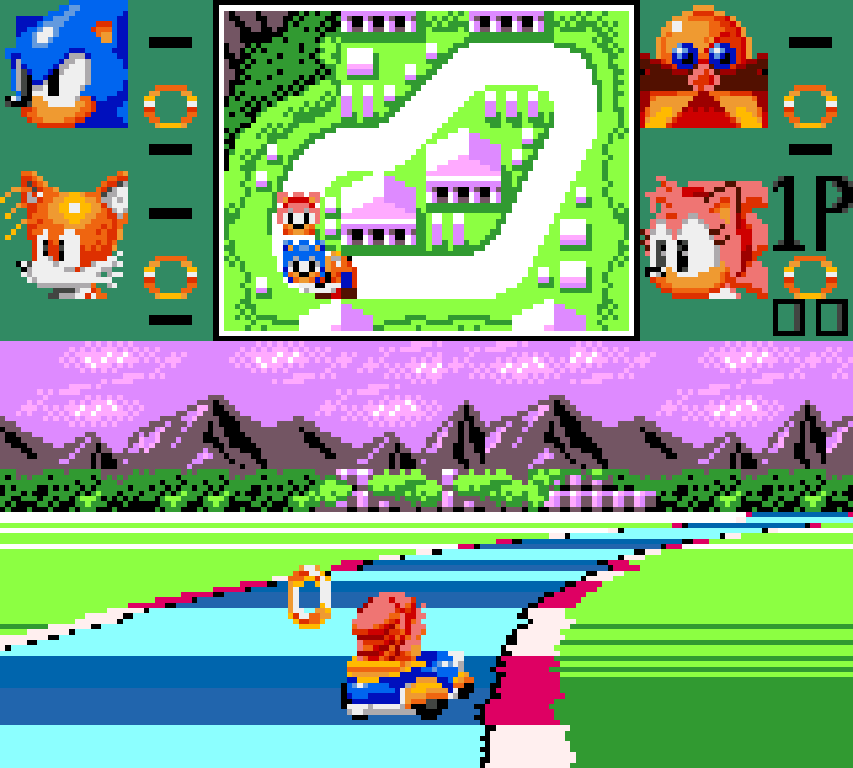 Sonic Drift SEGA Game Gear gameplay