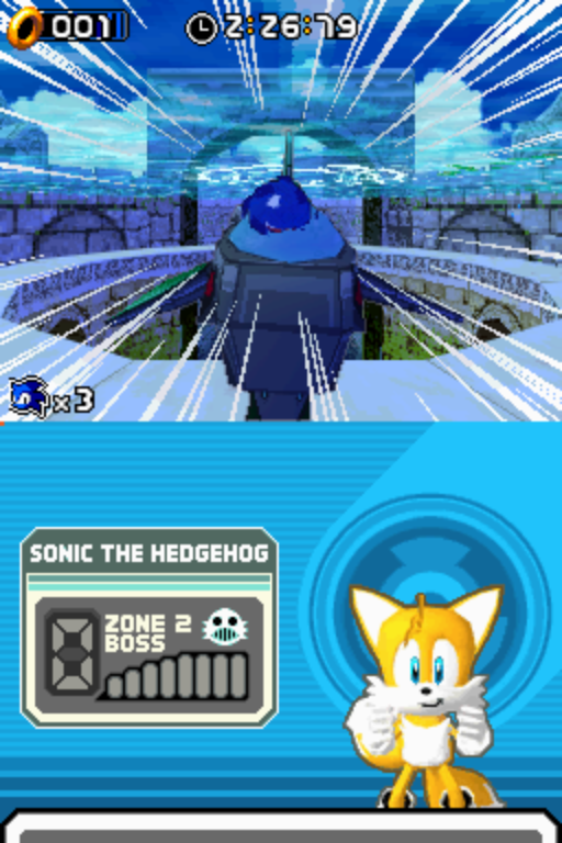 Sonic beats the second boss, underwater!