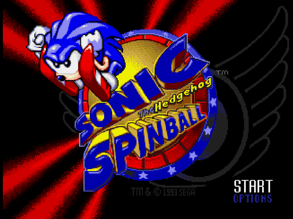 Sonic Spinball Mega Drive title screen