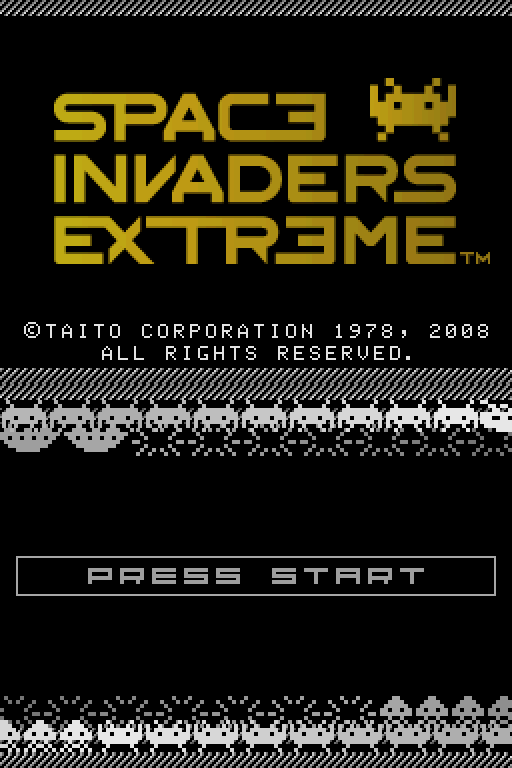 Space Invaders Extreme Nintendo DS title screen