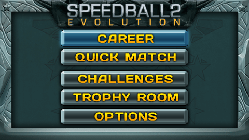 Speedball 2 Evolution PSP minis title screen