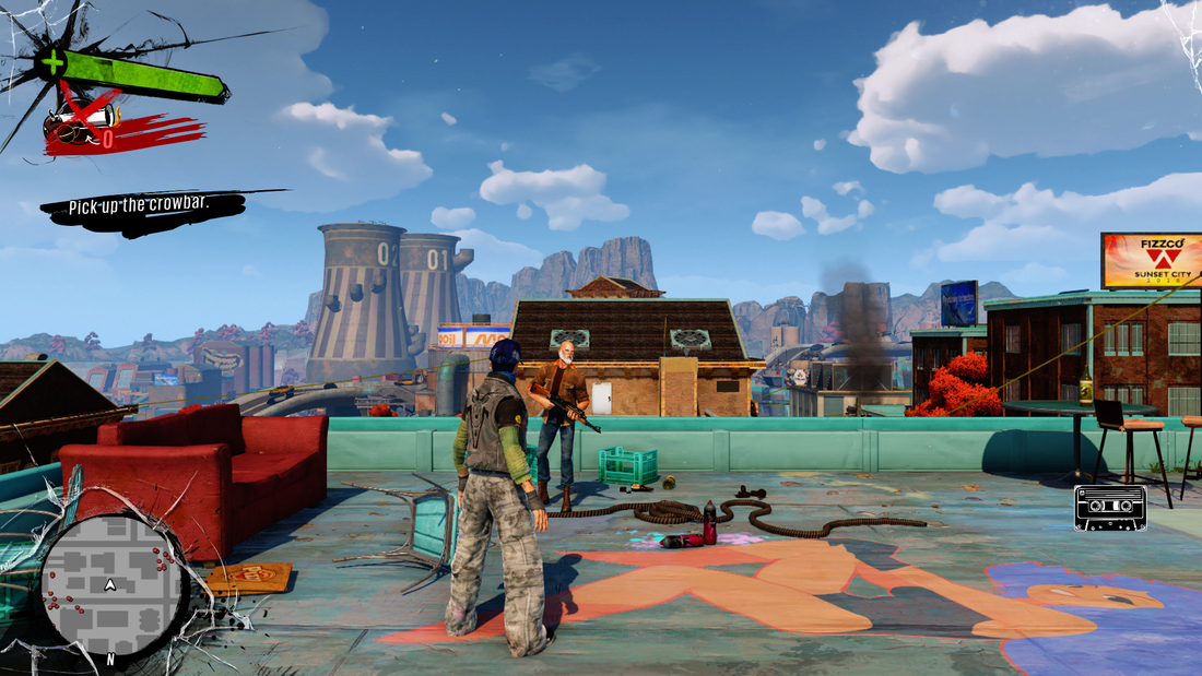 Sunset Overdrive Xbox One open-world rooftop