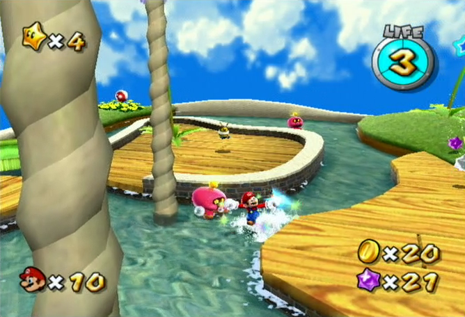 Super Mario Galaxy Nintendo Wii Mario splashes in water