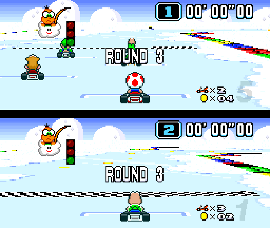 Super Mario Kart SNES Super Nintendo gameplay Vanilla Lake