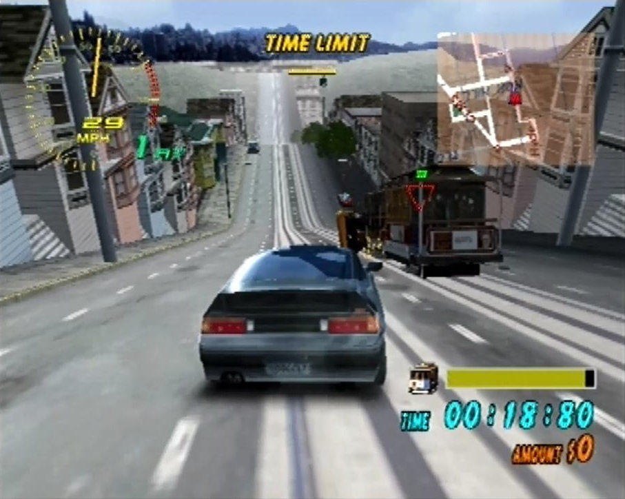 Super Runabout SEGA Dreamcast gameplay street tram