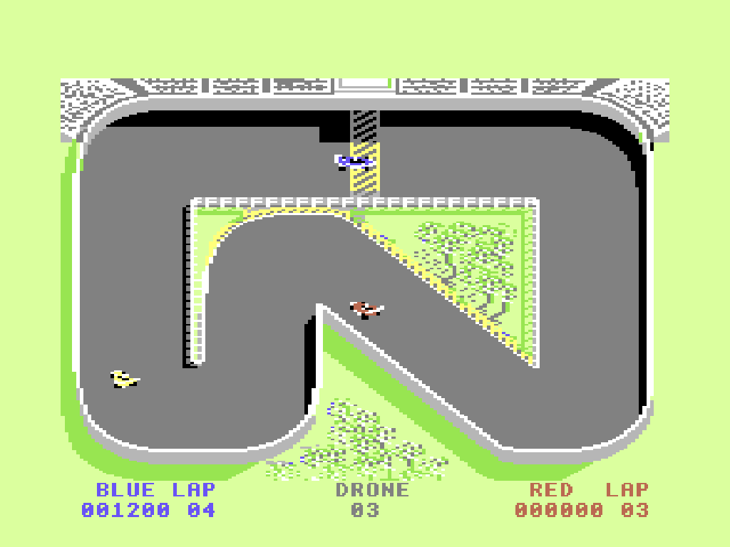 Super Sprint Commodore 64 opening race