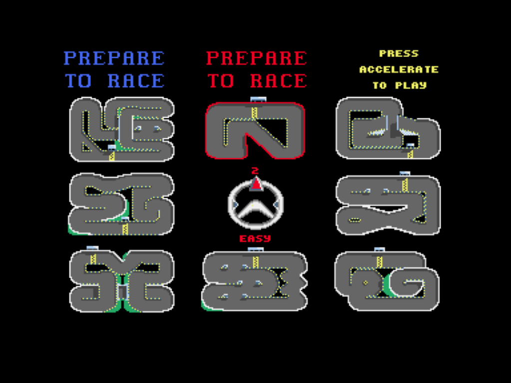 Super Sprint Atari ST track selection