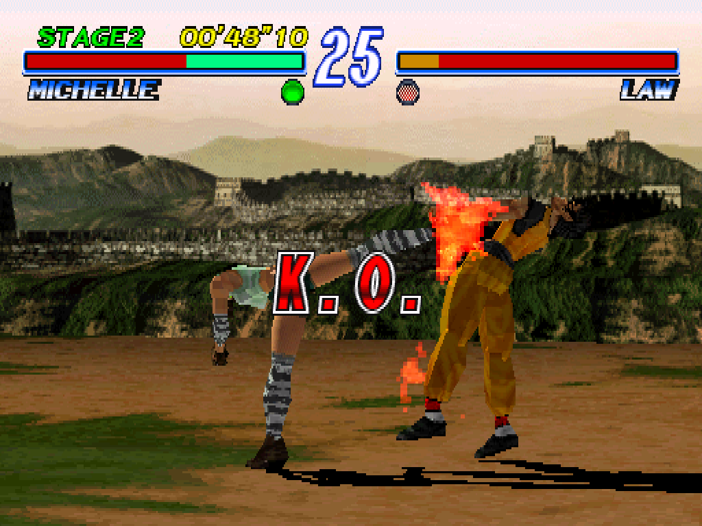 Tekken 2 PlayStation PS1 gameplay michelle law