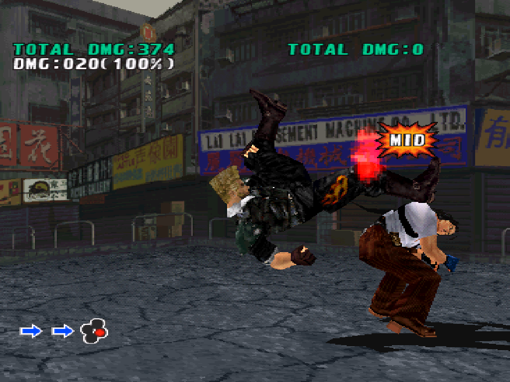 Tekken 3 PlayStation PS1 gameplay practice mode Paul