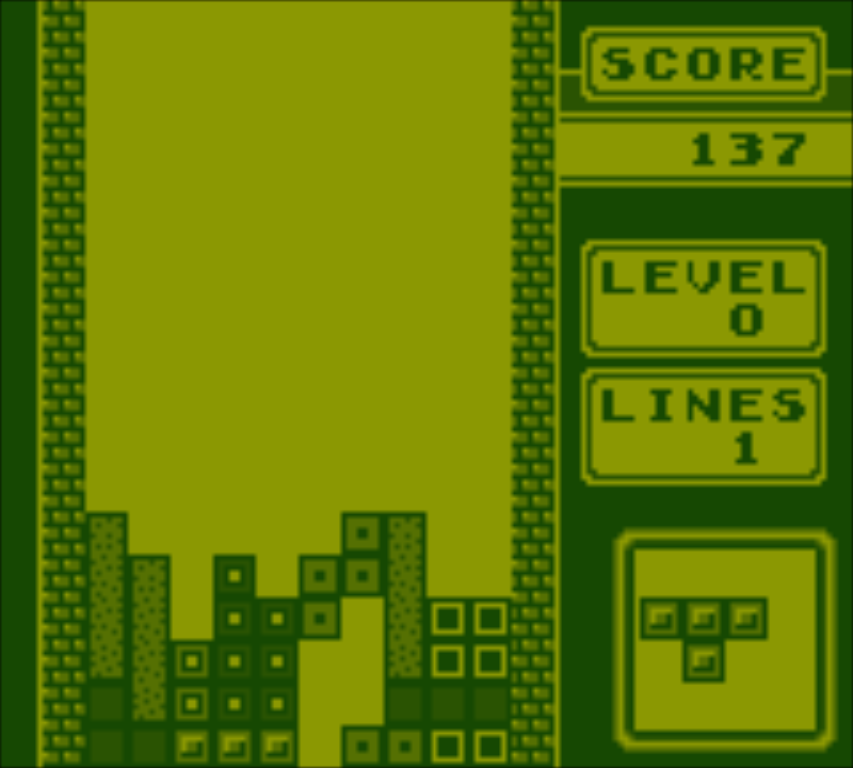 Tetris Game Boy mode A gameplay