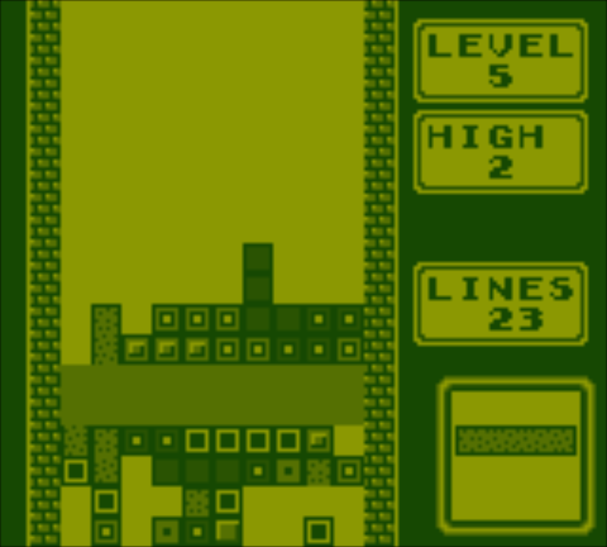 Tetris Game Boy mode B double line