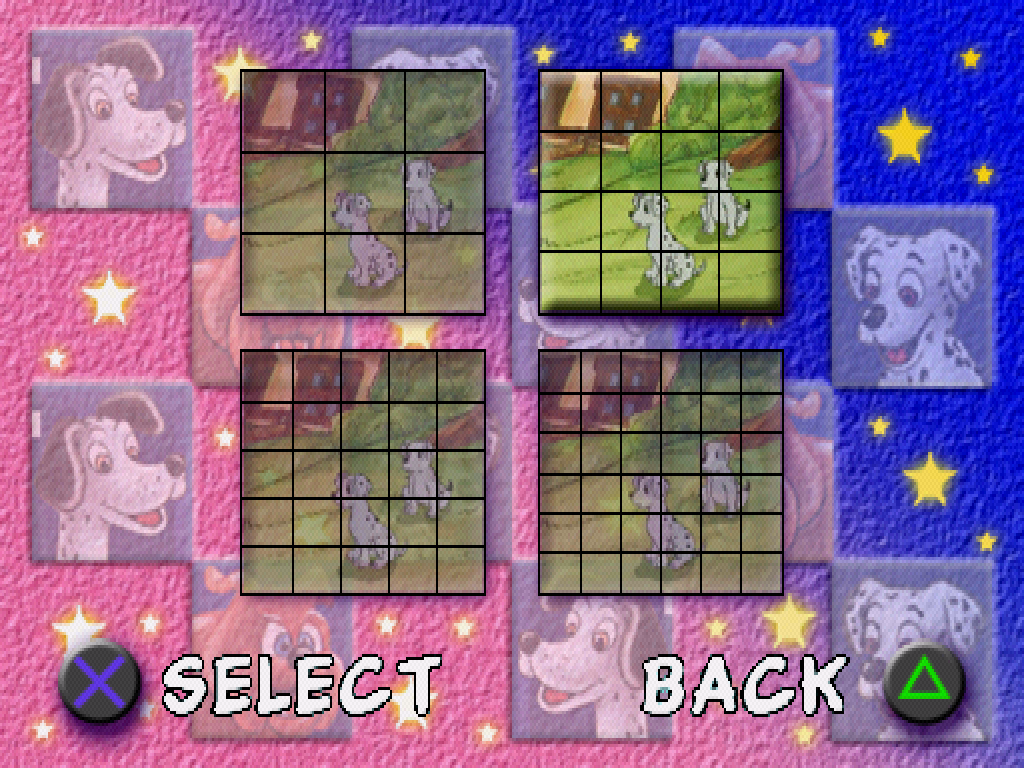 The Dalmatians block puzzle difficulty selection