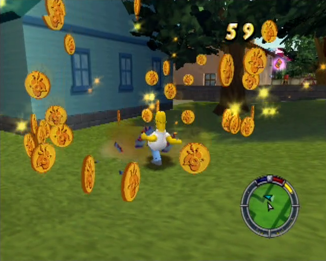 The Simpsons Hit & Run PlayStation 2 PS2 gameplay coins