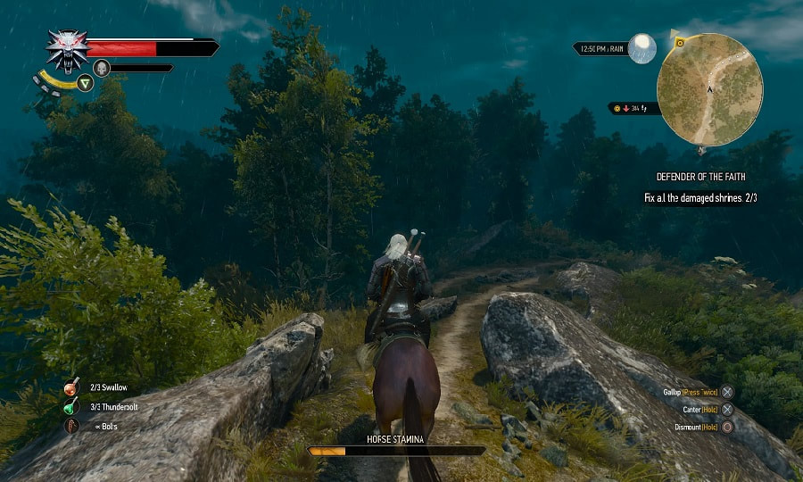 The Witcher 3 WIld Hunt PlayStation 4 PS4 gameplay geralt roach