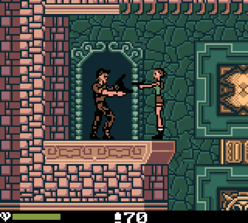 Tomb Raider Game Boy Color GBC gameplay enemies