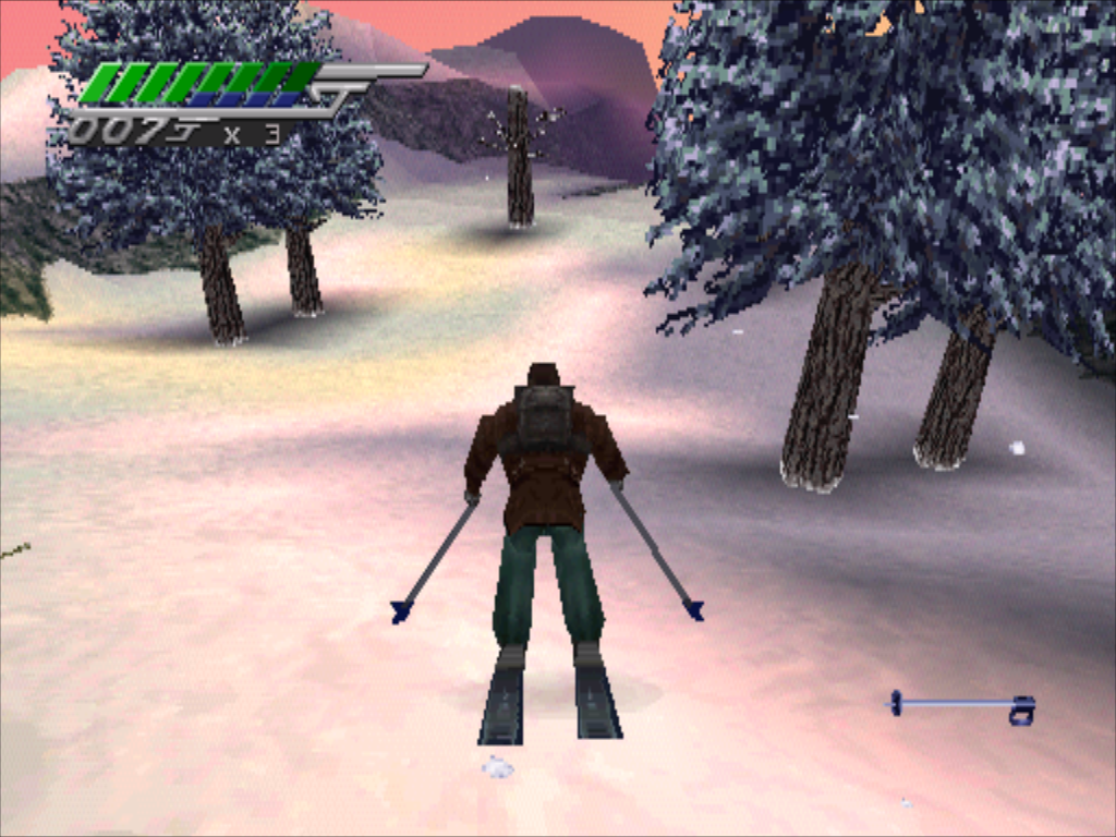 Tomorrow Never Dies PlayStation PSone gameplay skiing