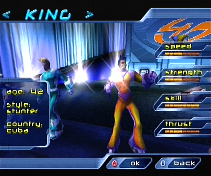TrickStyle Dreamcast character select King