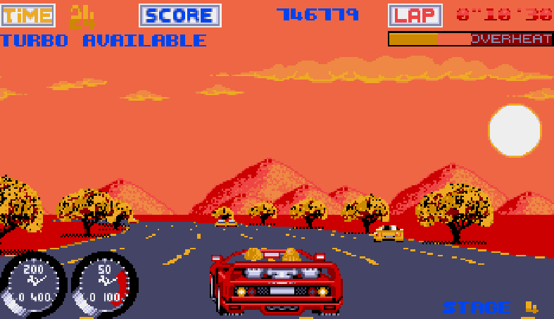 Turbo Outrun Atari ST gameplay