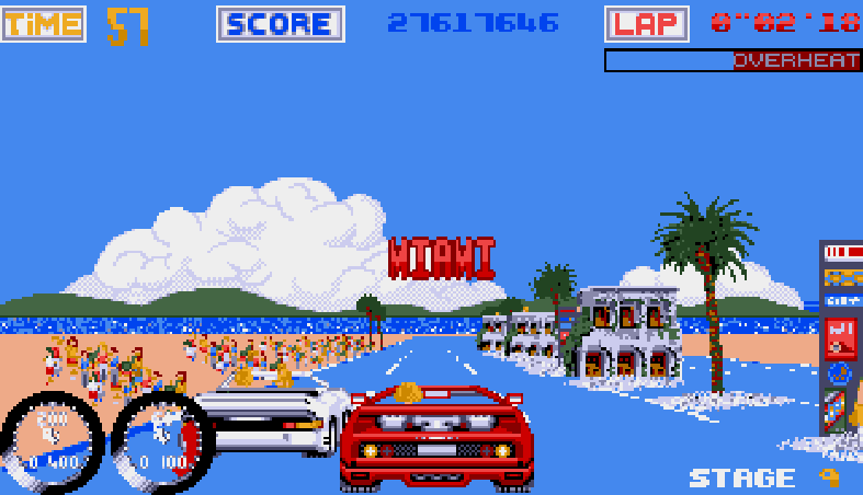 Turbo Outrun Atari ST gameplay Miami