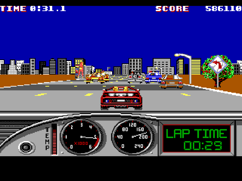 Turbo Outrun PC MS-DOS gameplay