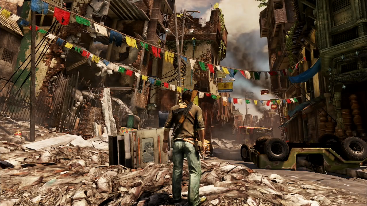 Uncharted PlayStation 3 PS3 gameplay Nate streets