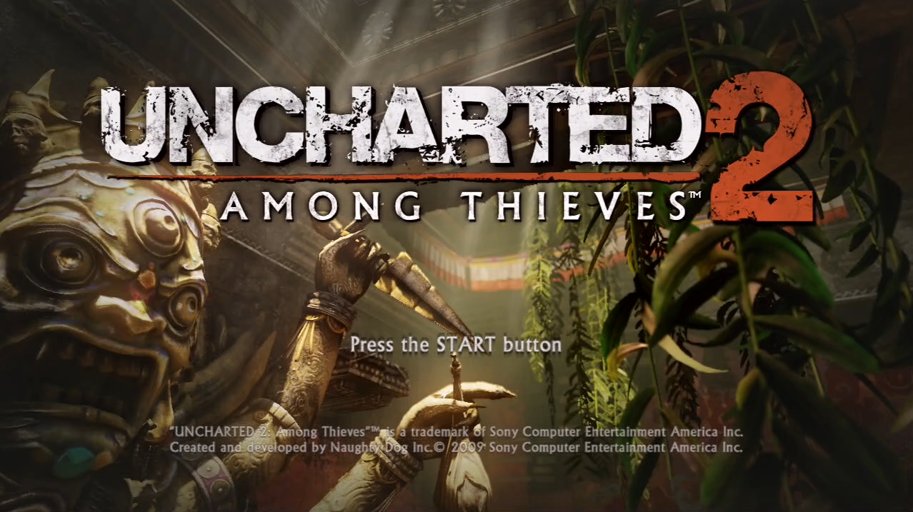 Uncharted PlayStation 3 PS3 gameplay title screen