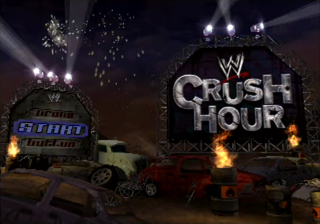 WWE Crush Hour PlayStation 2 PS2 title screen