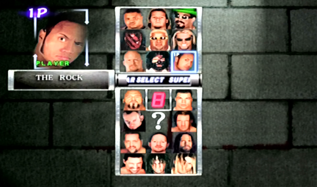 WWF Royal Rumble Dreamcast wrestler selection screen on The Rock