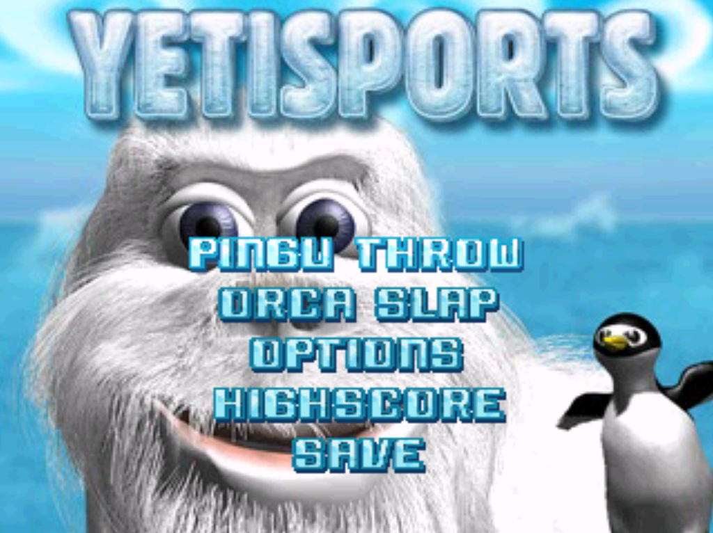 Yetisports Deluxe PlayStation PS1 title screen