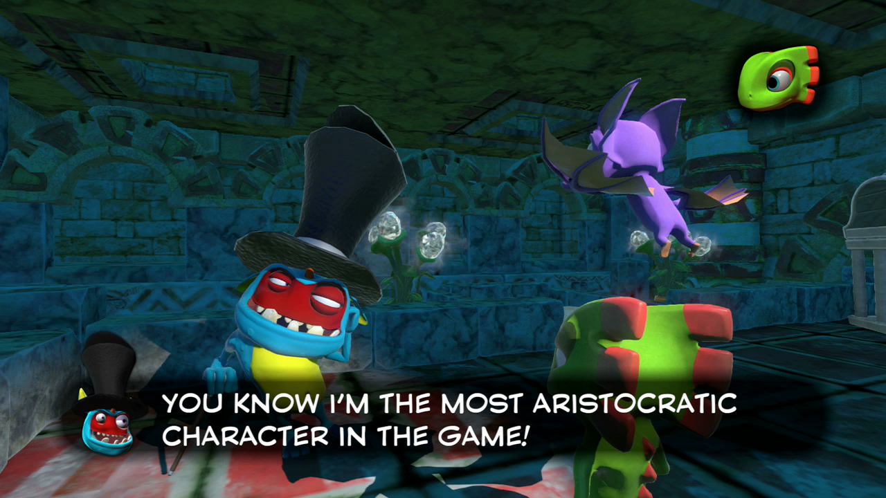 Yooka and Laylee meeting the most aristocratic character in the game!